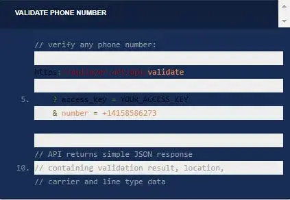 phone number validation using the numverify phone number carrier lookup API